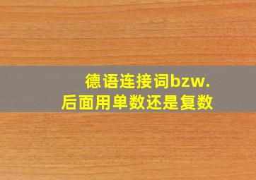 德语连接词bzw. 后面用单数还是复数